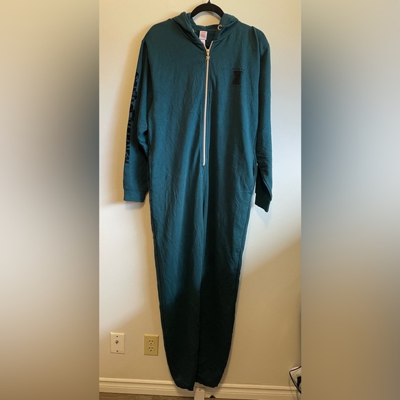 Savage X Fenty Hooded Jumpsuit Pajamas One Piece Lounge Rihanna size small Green - Picture 3 of 6